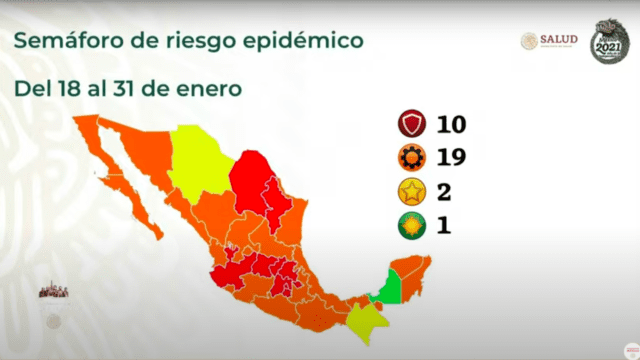 Semáforo Covid-19: 10 estados, en rojo; sólo Campeche está en verde