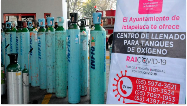 Implementan en Ixtapaluca llenado gratuito de tanques de oxígeno